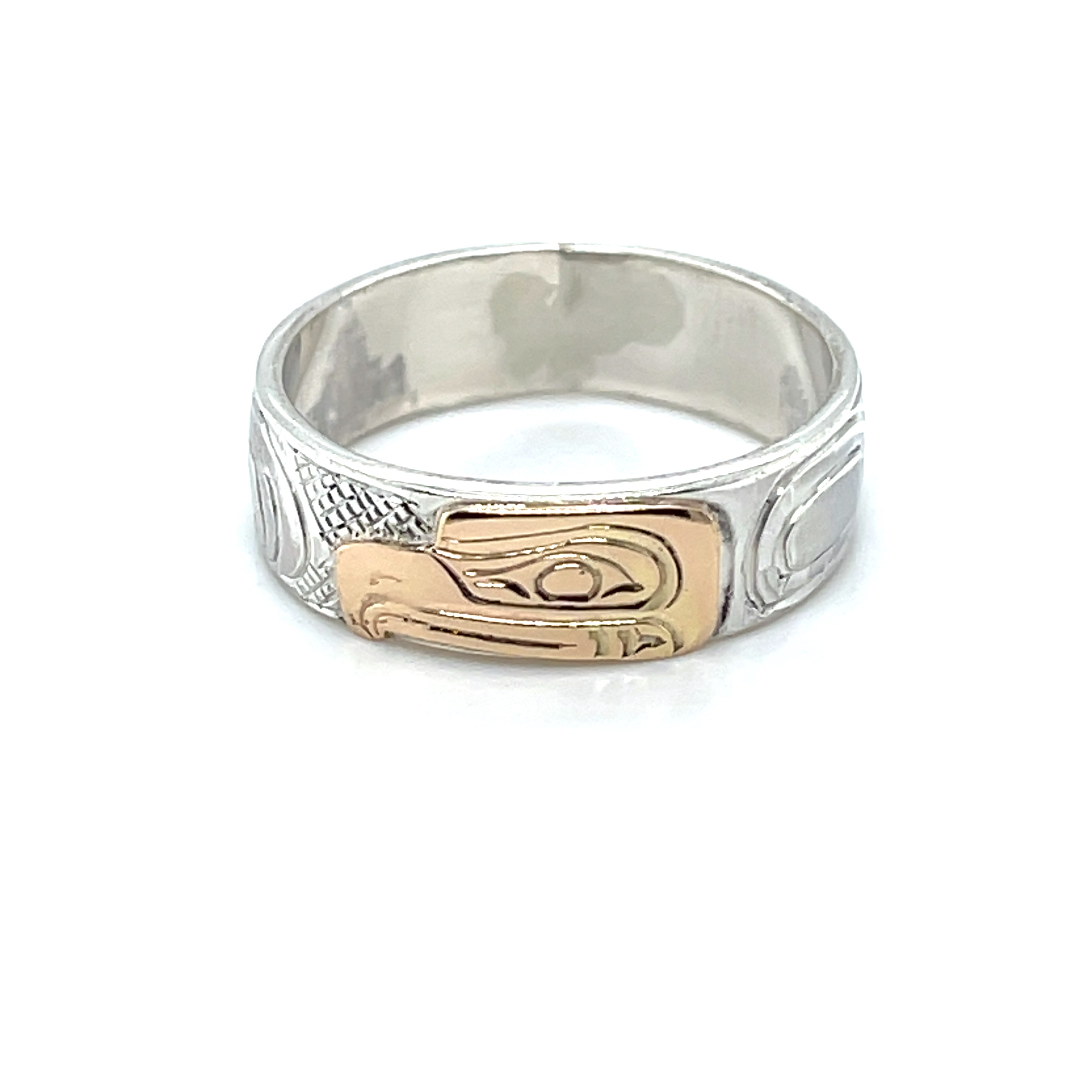Ring - Gold and Silver - 1/4&quot; - Eagle - Size 8