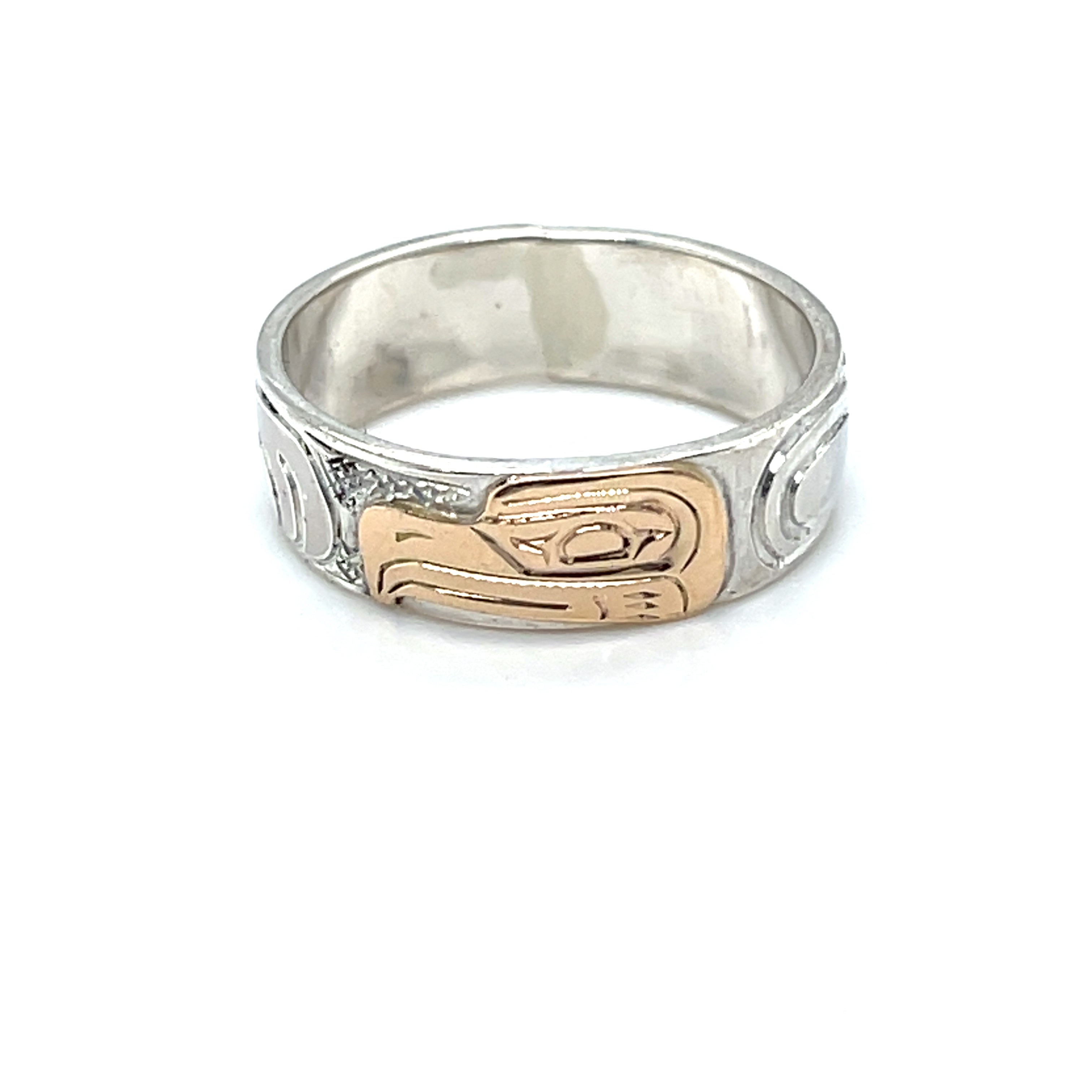 Ring - Gold and Silver - 1/4&quot; - Eagle - Size 7