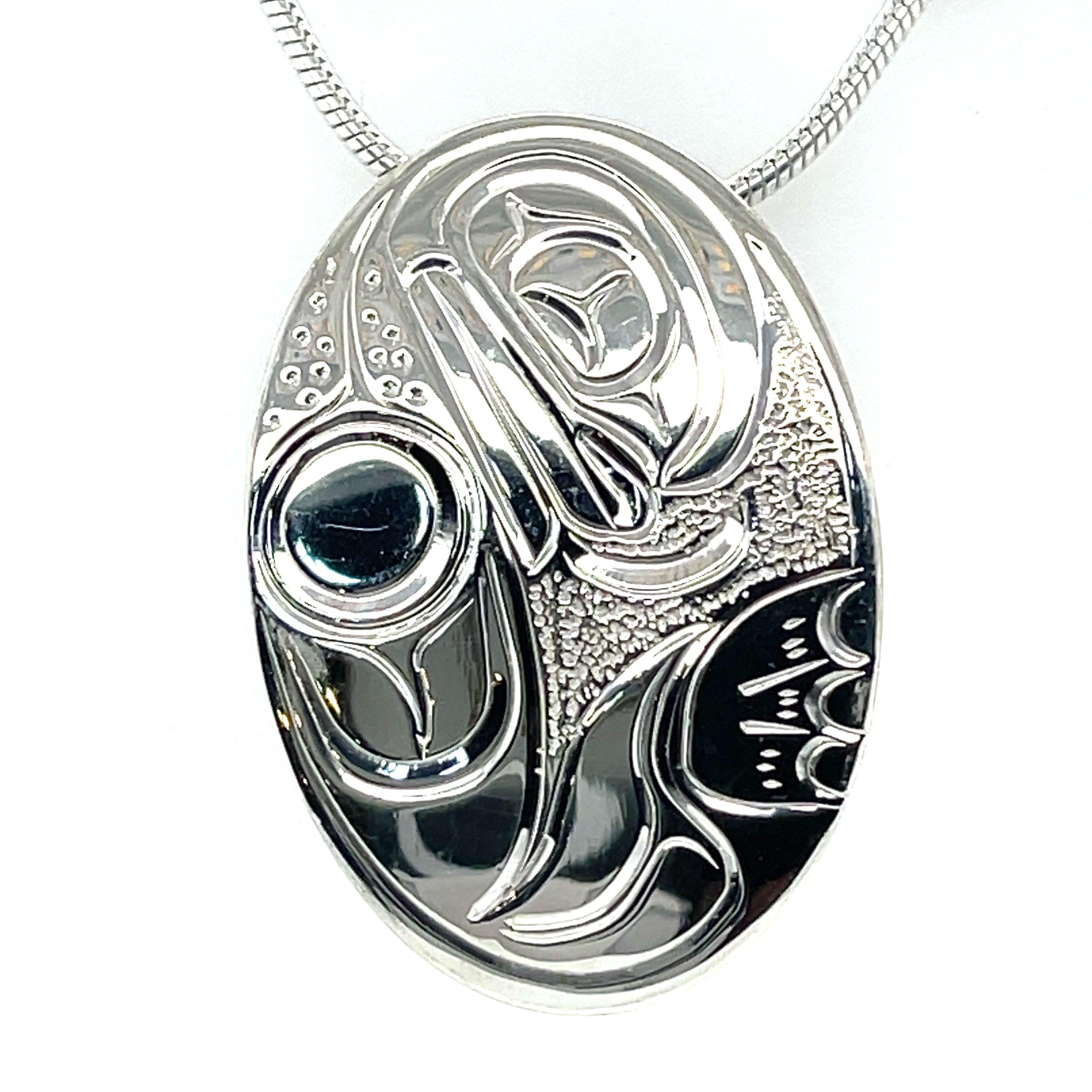 Pendant - Sterling Silver - Oval - Frog