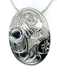 Pendant - Sterling Silver - Oval - Frog