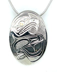 Pendant - Sterling Silver - Oval - Eagle