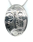 Pendant - Sterling Silver - Oval - Bear