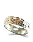 Ring - Gold and Silver - 1/4" - Salmon - Size 9