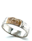 Ring - Gold and Silver - 1/4" - Orca - Size 11.5