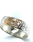 Ring - Gold and Silver - 1/4" - Beaver - Size 8.25