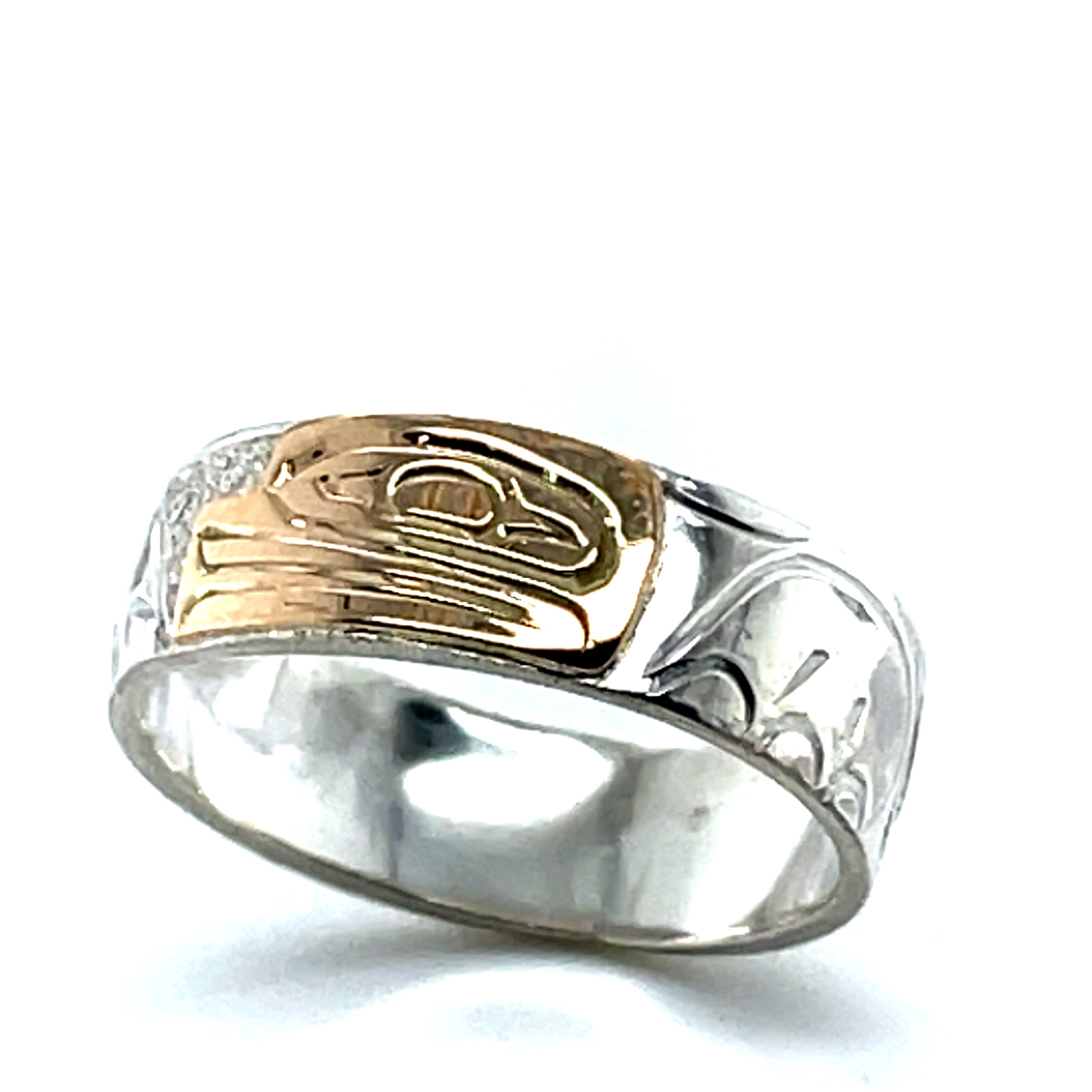 Ring - Gold and Silver - 1/4&quot; - Frog - Size 8
