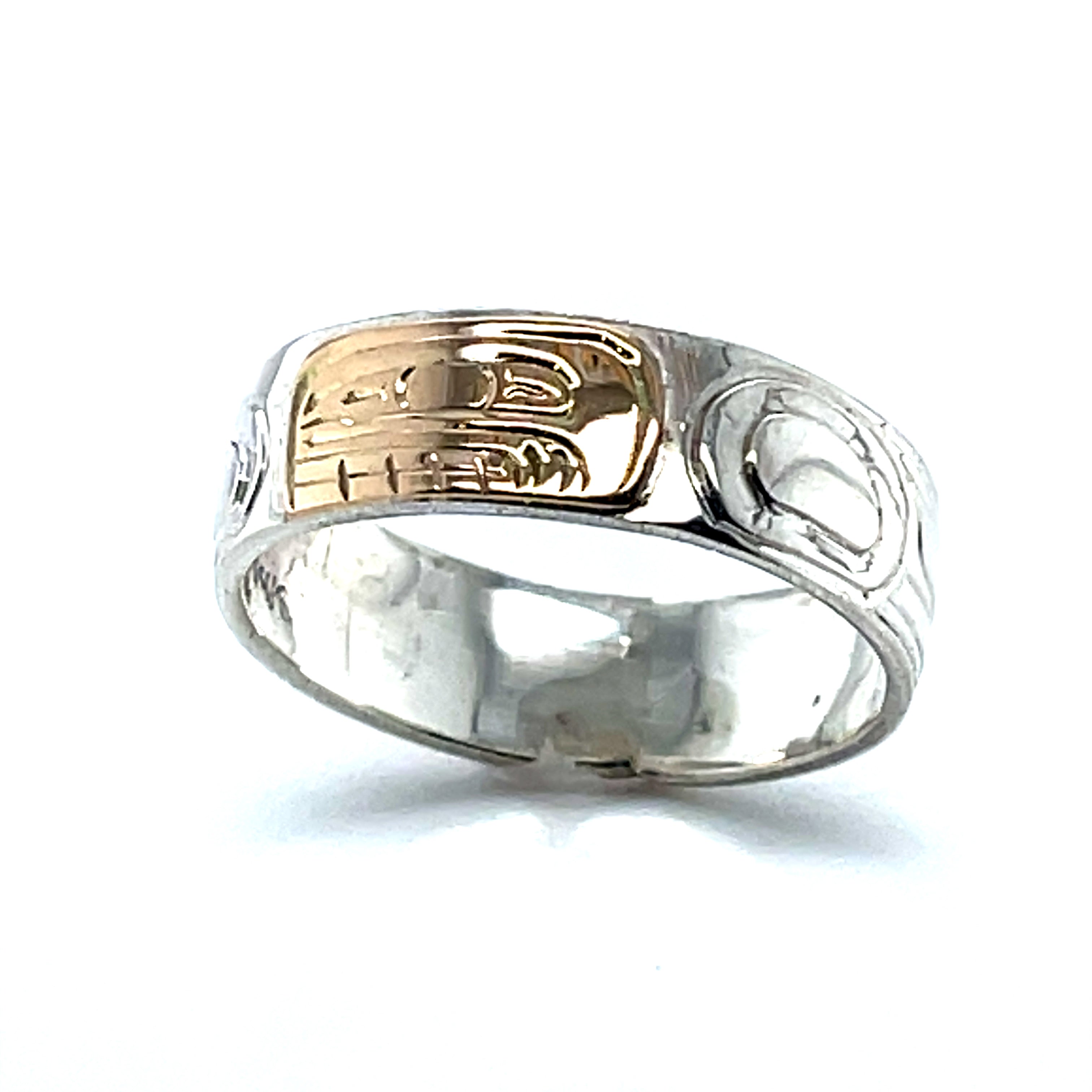Ring - Gold and Silver - 1/4&quot; - Orca - Size 10