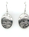 Earrings - Sterling Silver - Oval - Orca