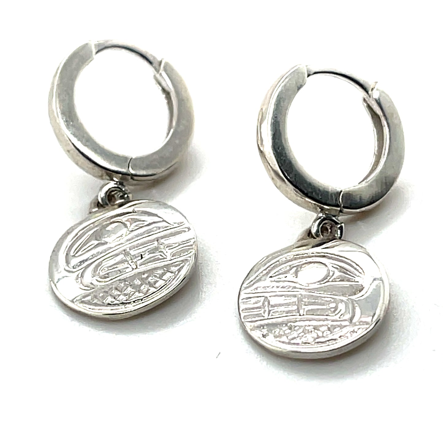 Earrings - Sterling Silver - Cast - Sleeper - Small - Round - Orca
