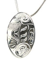 Pendant - Sterling Silver - Oval Orca