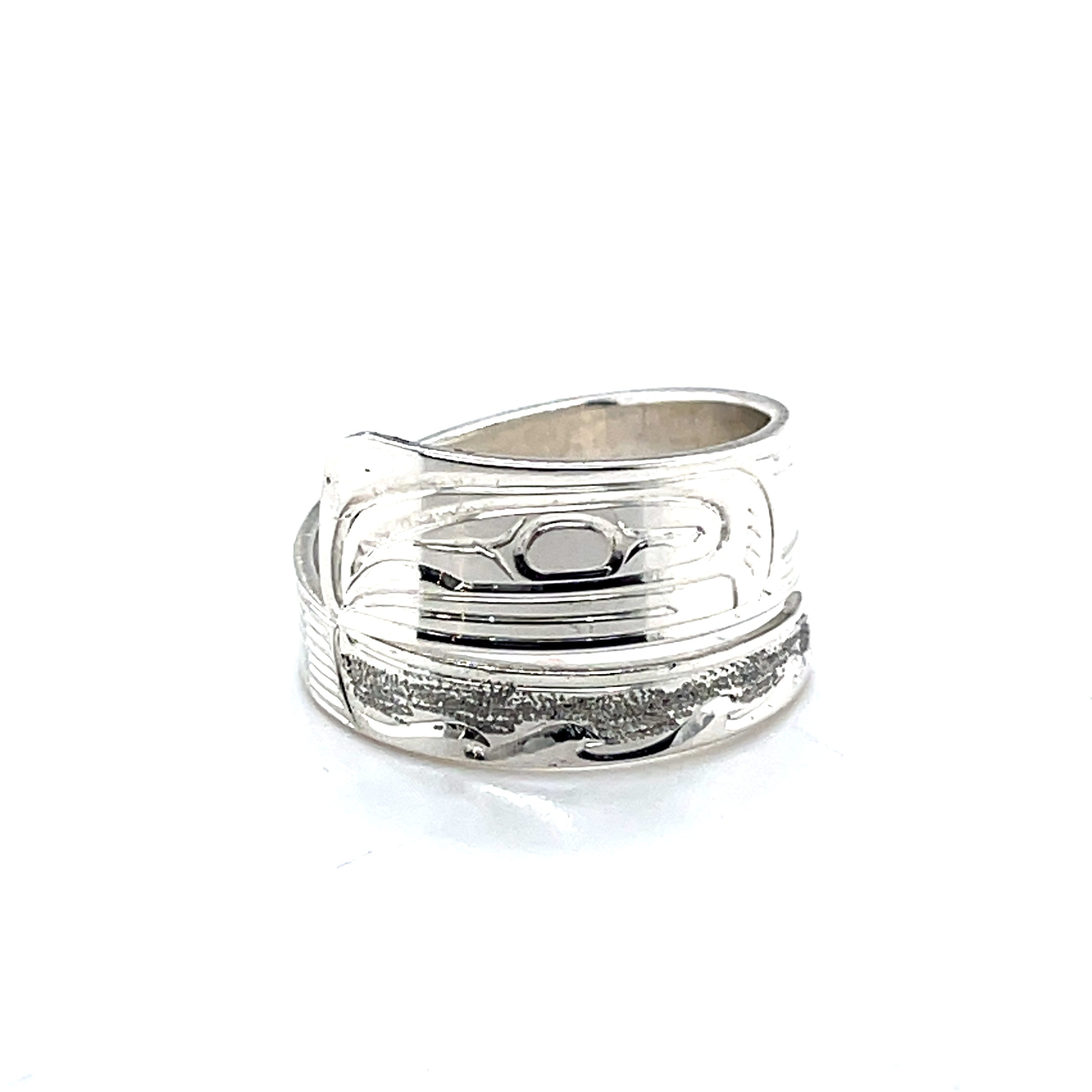 Ring - Sterling Silver - Wrap - Salmon - Size 9