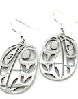 Earrings - Sterling Silver - Drop - Oval - Raven - XLarge - 44mm