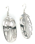 Earrings - Sterling Silver - Drop - Oval - Raven - XLarge - 44mm
