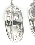 Earrings - Sterling Silver - Drop - Oval - Raven - XLarge - 44mm