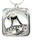 Pendant - Gold & Silver - Square - Orca