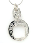 Pendant - Sterling Silver - Round - Hummingbird - Double Drop