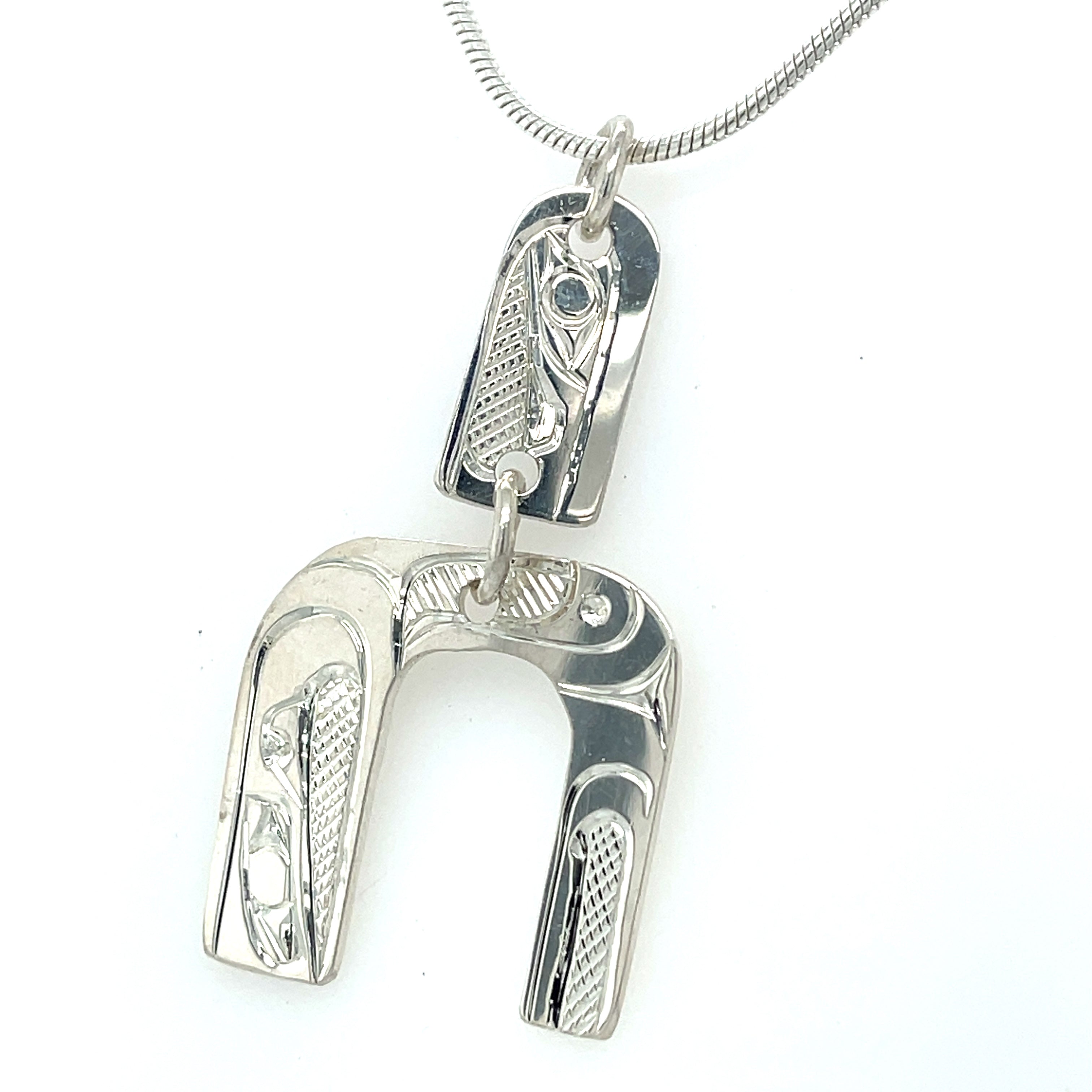 Pendant - Sterling Silver - Eagle - Double Drop