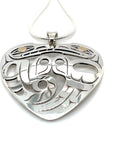 Pendant - Gold & Silver - Heart Shape - Wolf & Eagle