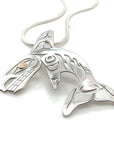 Pendant - Gold & Silver - Cutout - Single Finned Orca