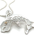 Pendant - Gold & Silver - Cutout - Single Finned Orca