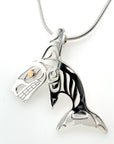 Pendant - Gold & Silver - Cutout - Single Finned Orca