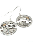 Earrings - Gold & Silver - Round - Raven