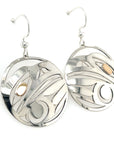 Earrings - Gold & Silver - Round - Raven