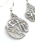 Earrings - Gold & Silver - Cutout - Orca