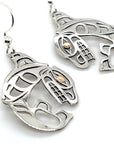 Earrings - Gold & Silver - Cutout - Orca