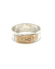 Ring - Gold and Silver - 1/4" - Wolf - Size 12