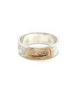 Ring - Gold and Silver - 1/4" - Salmon - Size 7.5