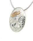 Pendant - Gold & Silver - Oval - Frog
