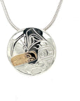 Pendant - Gold & Silver - Round - Orca