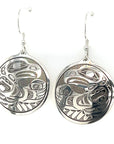 Earrings - Sterling Silver - Round - Eagle