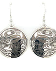 Earrings - Sterling Silver - Round - Eagle