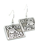 Earrings - Sterling Silver - Rectangle - Eagle