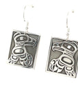 Earrings - Sterling Silver - Rectangle - Eagle
