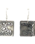 Earrings - Sterling Silver - Rectangle - Raven