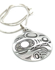 Pendant - Sterling Silver - Round - Wolf