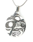 Pendant - Sterling Silver - Round - Wolf