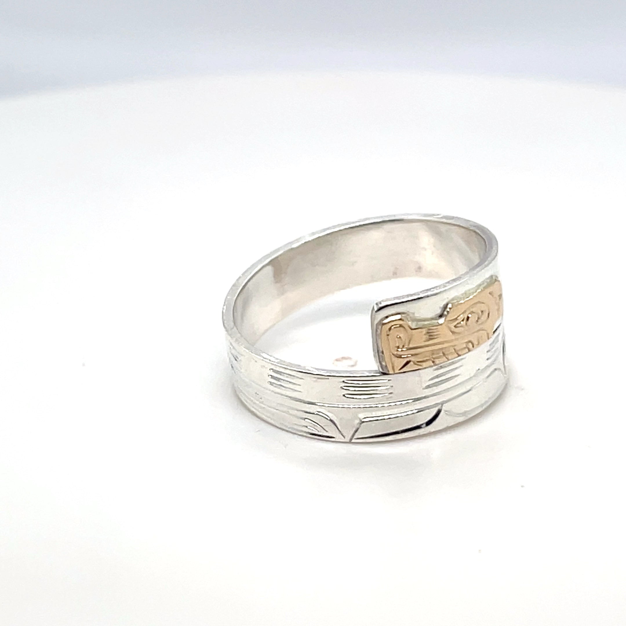 Ring - Gold and Silver - 3/16" - Wrap - Wolf - Size 9