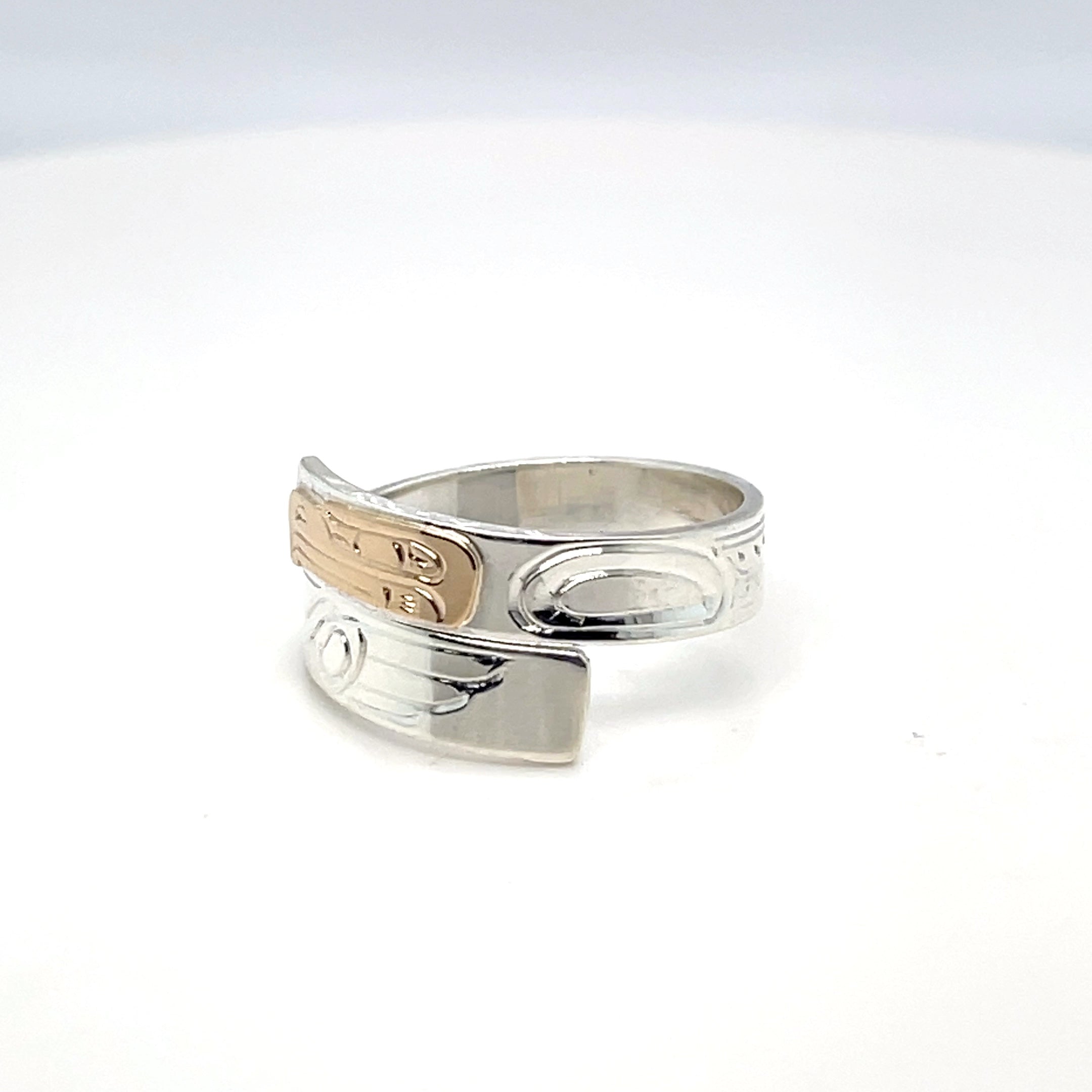 Ring - Gold and Silver - 3/16" - Wrap - Eagle - Size 8