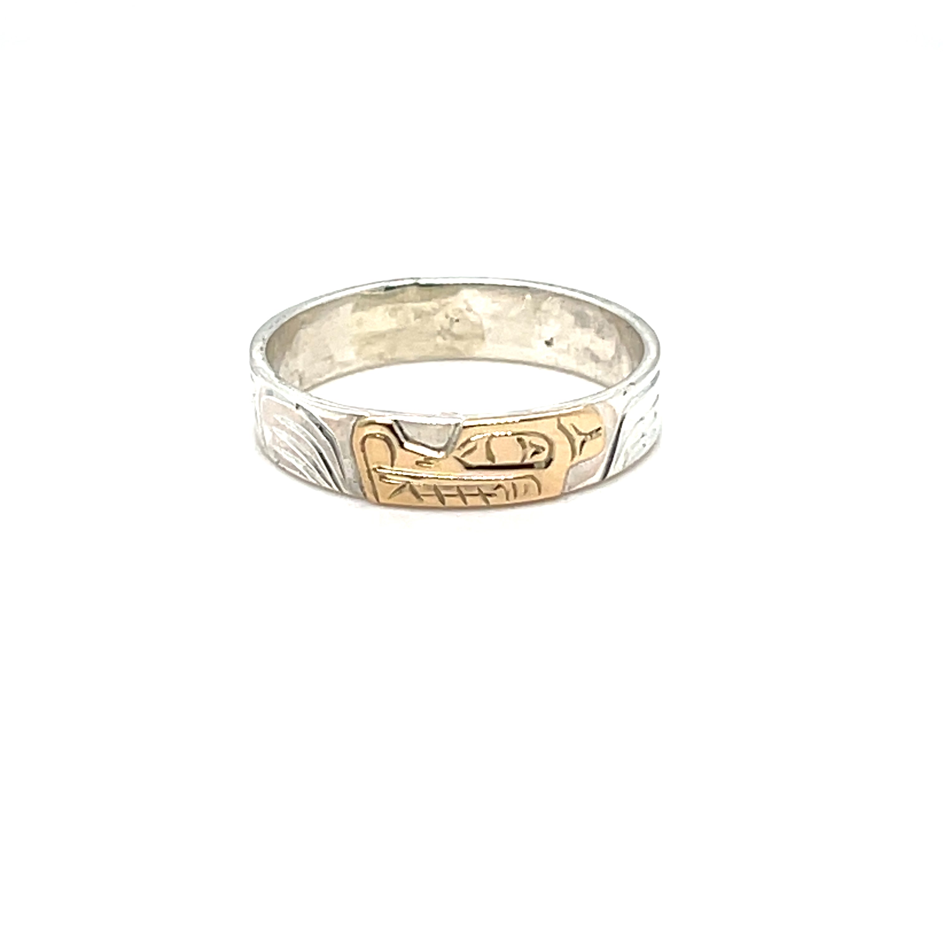 Ring - Gold and Silver - 3/16" - Wolf - Size 9.25