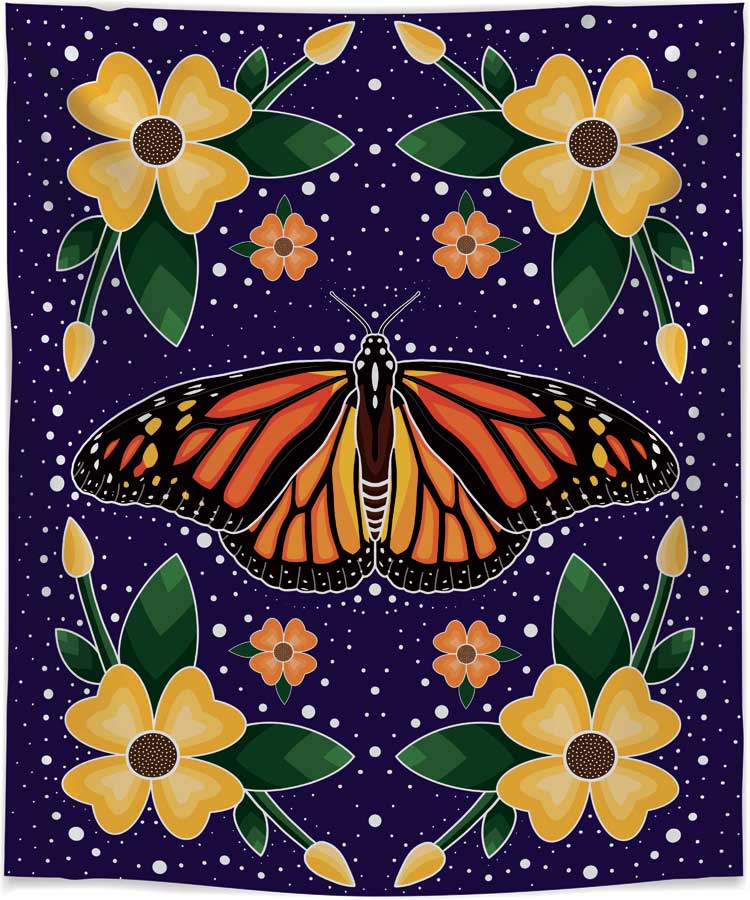 Blanket - Fleece - Monarch Butterfly