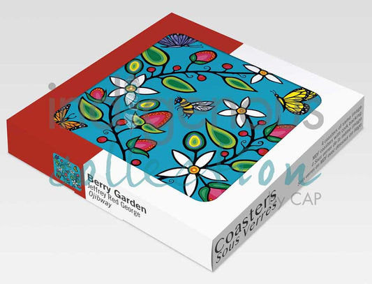 Coasters - Cork - Set of 4 - Berry Garden