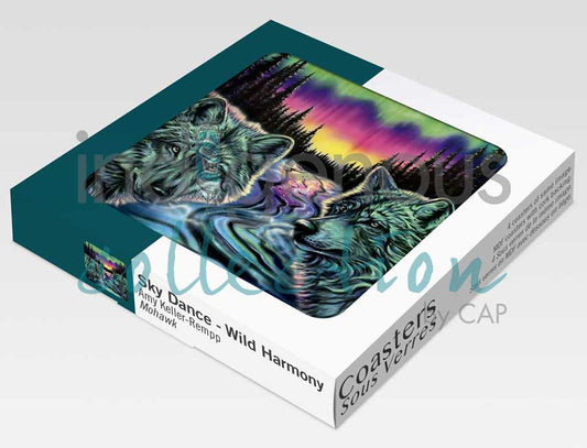 Coasters - Cork - Set of 4 - Sky Dance - Wild Harmony