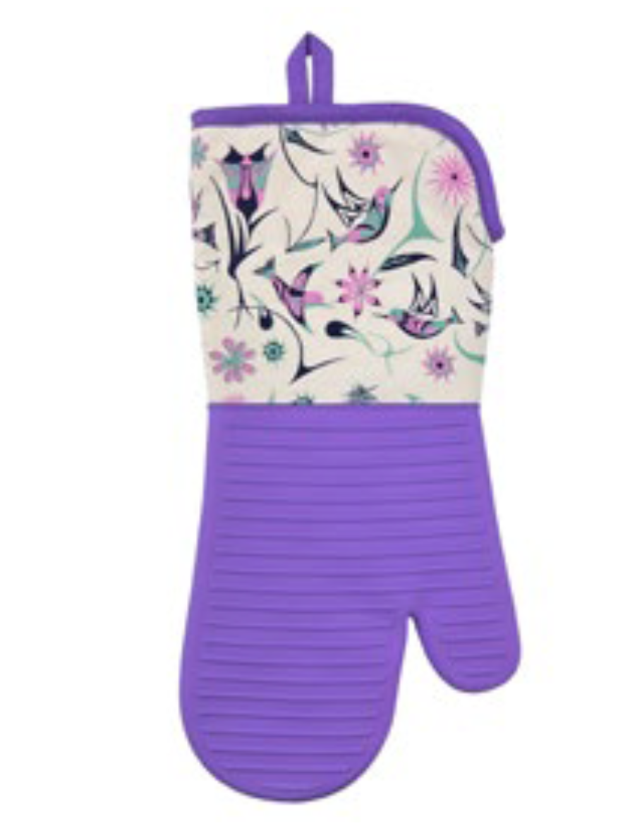 Silicone Oven Mitt - Hummingbirds