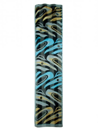 Scarf - Silk - Raven - Turquoise Black Grey