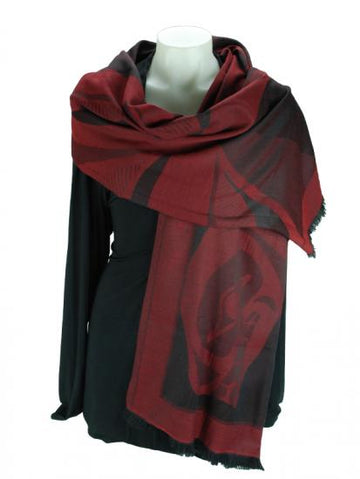 Shawl - Poly Jacquard - *Killer Whale - Red