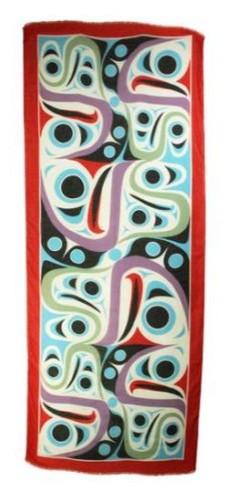 Shawl - Poly Woven - Salmon - Red